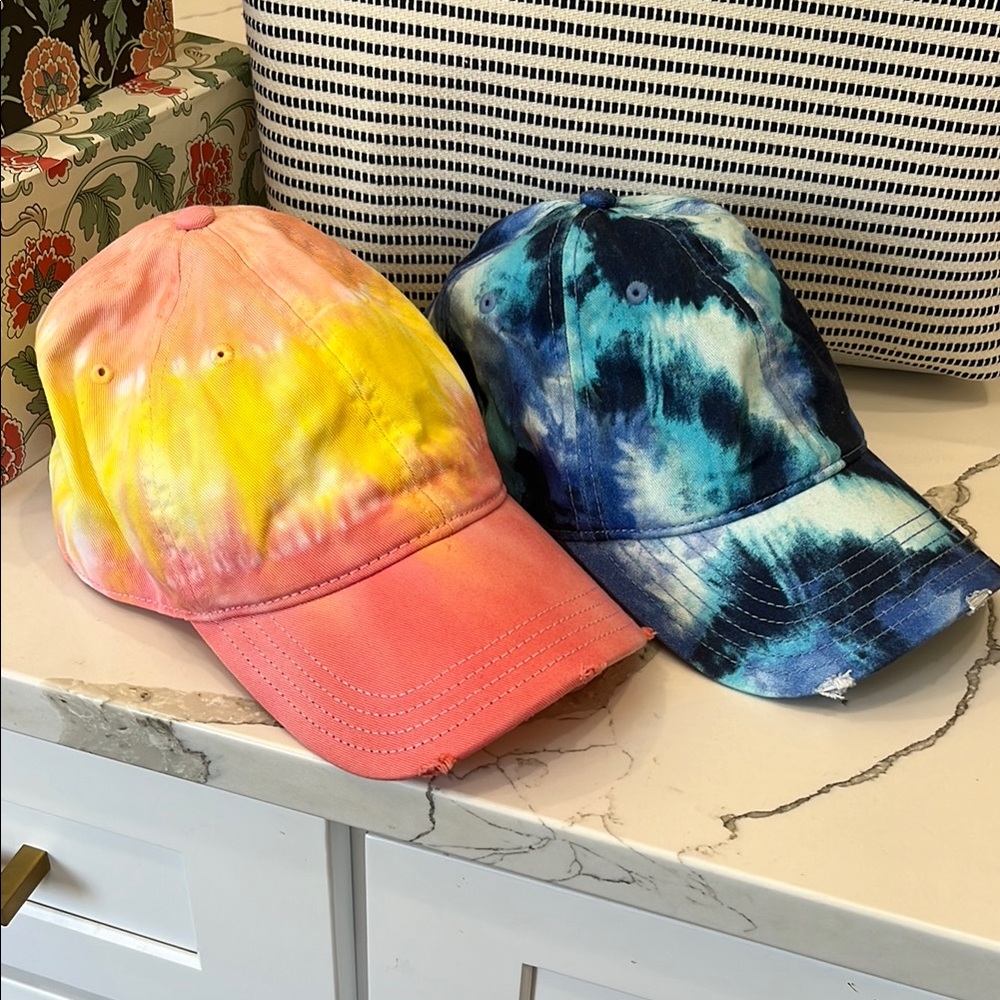 Aerie Tie-Dye Hat Ball Cap Pink and Blue set